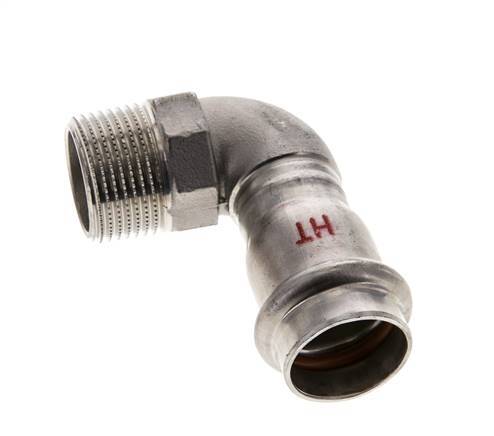 Raccord à sertir coude 90deg - 22mm Femelle & R 3/4'' Mâle - Acier inoxydable