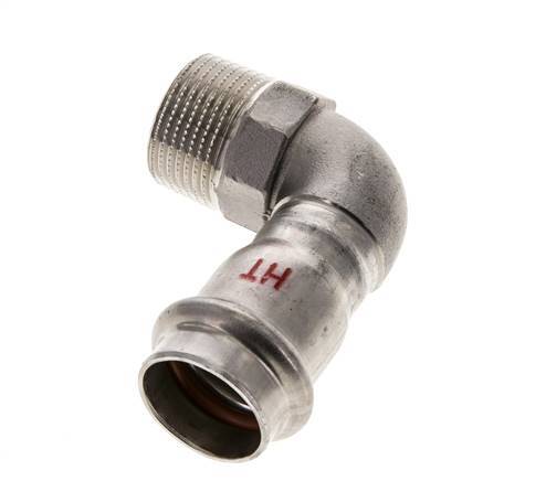Raccord à sertir coude 90deg - 22mm Femelle & R 3/4'' Mâle - Acier inoxydable