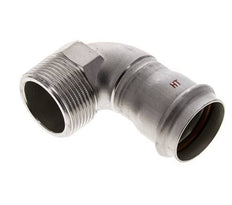 Raccord à sertir coude 90deg - 35mm Femelle & R 1-1/4'' Mâle - Acier inoxydable