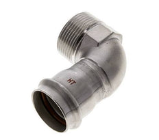 Raccord à sertir coude 90deg - 35mm Femelle & R 1-1/4'' Mâle - Acier inoxydable