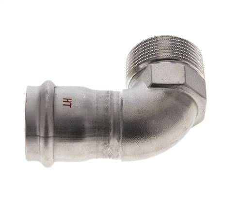 Raccord à sertir coude 90deg - 35mm Femelle & R 1-1/4'' Mâle - Acier inoxydable