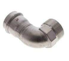 Raccord à sertir coude 90deg - 35mm Femelle & R 1-1/4'' Mâle - Acier inoxydable