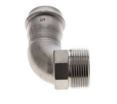 Raccord à sertir coude 90deg - 35mm Femelle & R 1-1/4'' Mâle - Acier inoxydable