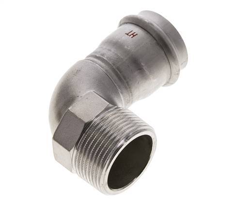 Raccord à sertir coude 90deg - 35mm Femelle & R 1-1/4'' Mâle - Acier inoxydable