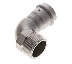 Raccord à sertir coude 90deg - 35mm Femelle & R 1-1/4'' Mâle - Acier inoxydable