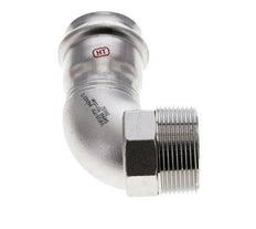 Raccord à sertir coude 90deg - 42mm Femelle & R 1-1/2'' Mâle - Acier inoxydable