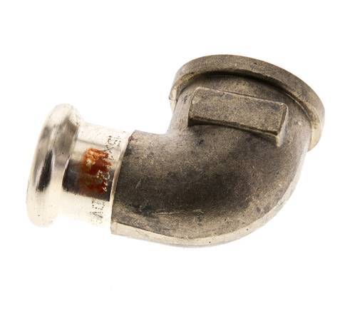 Raccord à sertir coude 90deg - 15mm Femelle & Rp 1/2'' Femelle - Alliage de cuivre