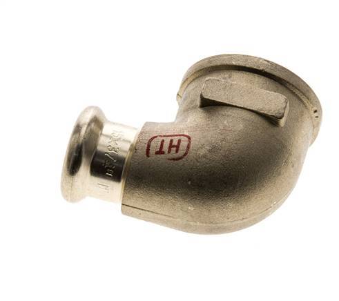 Raccord à sertir coude 90deg - 15mm Femelle & Rp 3/4'' Femelle - Alliage de cuivre