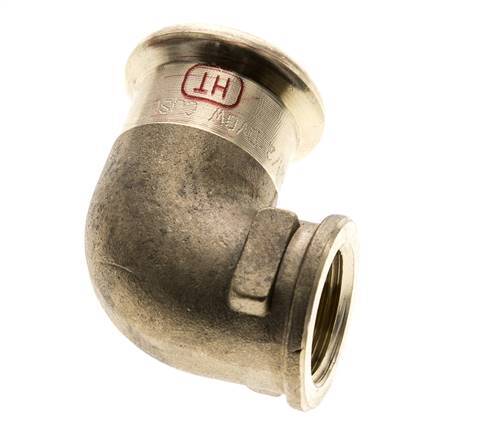 Raccord à sertir coude 90deg - 22mm Femelle & Rp 1/2'' Femelle - Alliage de cuivre