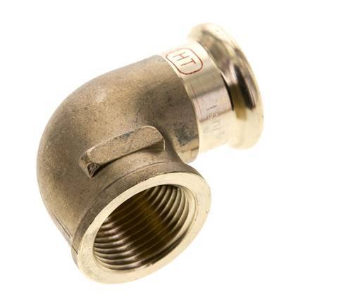 Raccord à sertir coude 90deg - 22mm Femelle & Rp 3/4'' Femelle - Alliage de cuivre