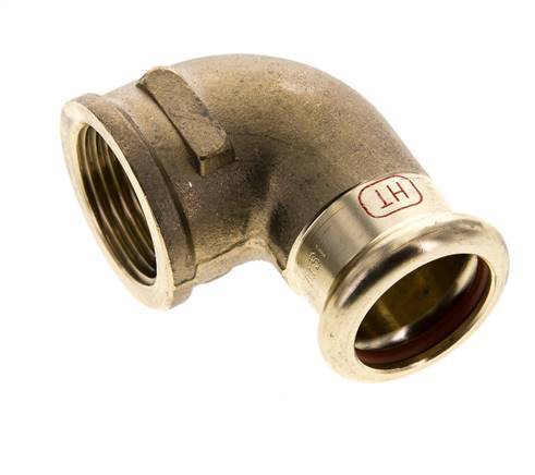 Raccord à sertir coude 90deg - 22mm Femelle & Rp 3/4'' Femelle - Alliage de cuivre