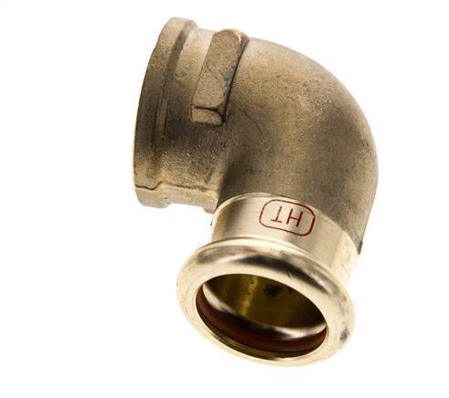 Raccord à sertir coude 90deg - 22mm Femelle & Rp 3/4'' Femelle - Alliage de cuivre