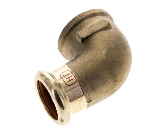 Raccord à sertir coude 90deg - 22mm Femelle & Rp 3/4'' Femelle - Alliage de cuivre