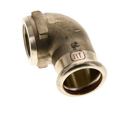Raccord à sertir coude 90deg - 28mm Femelle & Rp 3/4'' Femelle - Alliage de cuivre
