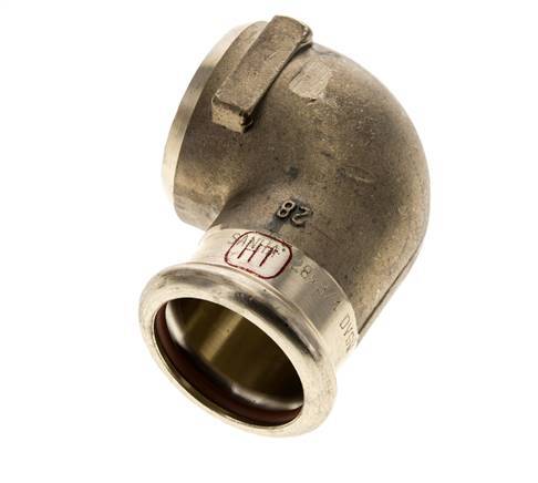 Raccord à sertir coude 90deg - 28mm Femelle & Rp 3/4'' Femelle - Alliage de cuivre