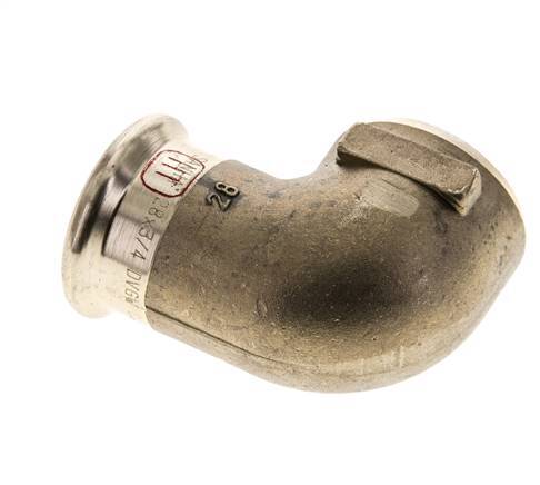 Raccord à sertir coude 90deg - 28mm Femelle & Rp 3/4'' Femelle - Alliage de cuivre
