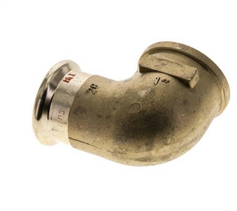 Raccord presse coude 90deg - 28mm Femelle & Rp 1'' Femelle - Alliage de cuivre