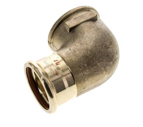 90deg Elbow Press Fitting - 42mm Female & Rp 1-1/2'' Female - Copper alloy