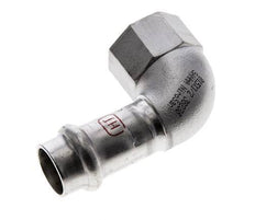 Raccord à sertir coude 90deg - 15mm femelle & Rp 1/2'' femelle - Acier inoxydable