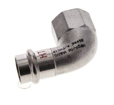 Raccord à sertir coude 90deg - 18mm femelle & Rp 3/4'' femelle - Acier inoxydable