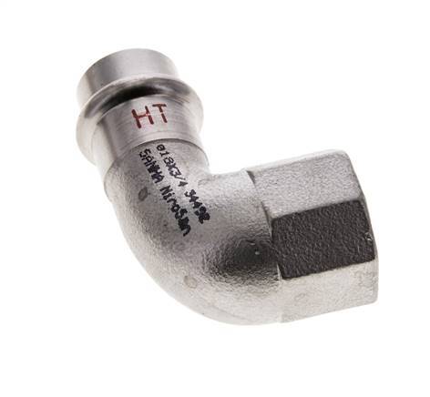 Raccord à sertir coude 90deg - 18mm femelle & Rp 3/4'' femelle - Acier inoxydable