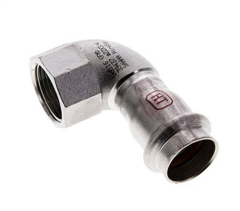 Raccord à sertir coude 90deg - 22mm femelle & Rp 3/4'' femelle - Acier inoxydable