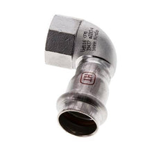 Raccord à sertir coude 90deg - 22mm femelle & Rp 3/4'' femelle - Acier inoxydable