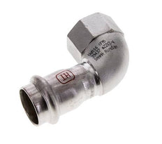 Raccord à sertir coude 90deg - 22mm femelle & Rp 3/4'' femelle - Acier inoxydable