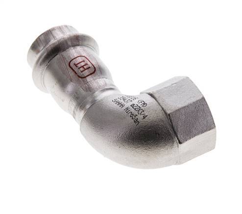 Raccord à sertir coude 90deg - 22mm femelle & Rp 3/4'' femelle - Acier inoxydable