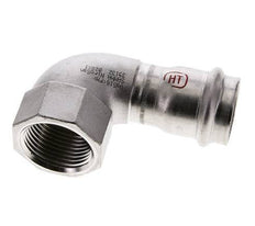 90deg Elbow Press Fitting - 28mm Female & Rp 1'' Female - Stainless Steel