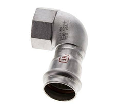 Raccord à sertir coude 90deg - 28mm femelle & Rp 1'' femelle - Acier inoxydable