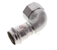 Raccord à sertir coude 90deg - 28mm femelle & Rp 1'' femelle - Acier inoxydable