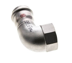 Raccord à sertir coude 90deg - 35mm femelle & Rp 1-1/4'' femelle - Acier inoxydable