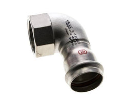 Raccord à sertir coude 90deg - 35mm femelle & Rp 1-1/4'' femelle - Acier inoxydable