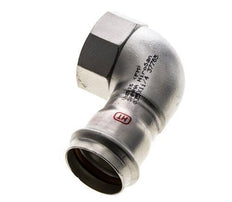 Raccord à sertir coude 90deg - 35mm femelle & Rp 1-1/4'' femelle - Acier inoxydable