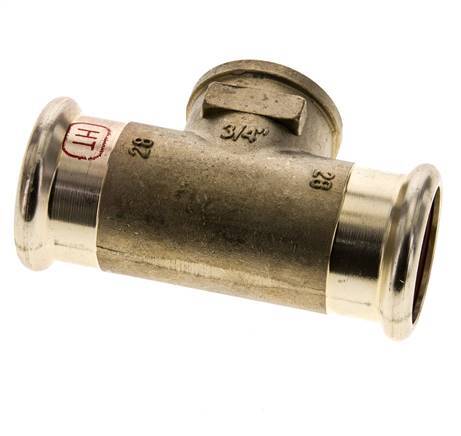 Tee Press Fitting - 28mm Female & Rp 3/4'' Female - Copper alloy