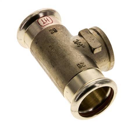 Tee Press Fitting - 28mm Femelle & Rp 3/4'' Femelle - Alliage de cuivre