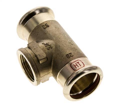 Tee Press Fitting - 28mm Femelle & Rp 3/4'' Femelle - Alliage de cuivre