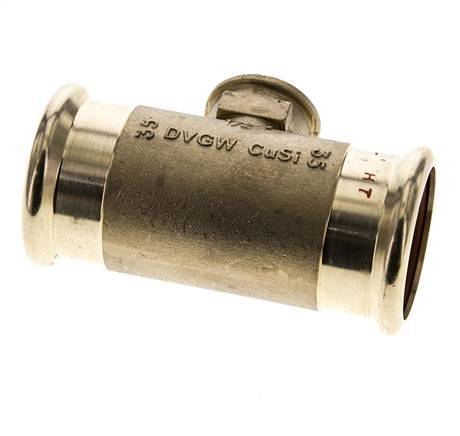 Raccord Tee Press - 35mm Femelle & Rp 1/2'' Femelle - Alliage de cuivre