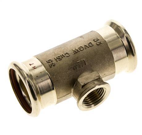 Raccord Tee Press - 35mm Femelle & Rp 1/2'' Femelle - Alliage de cuivre