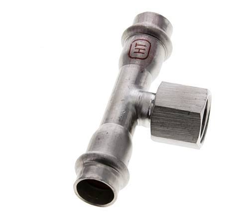 Raccord Tee Press - 15mm Femelle & Rp 1/2'' Femelle - Acier inoxydable