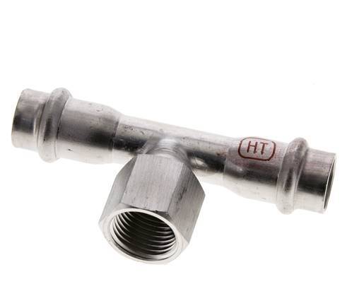 Raccord Tee Press - 15mm Femelle & Rp 1/2'' Femelle - Acier inoxydable