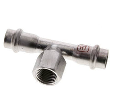 Raccord Tee Press - 15mm Femelle & Rp 1/2'' Femelle - Acier inoxydable