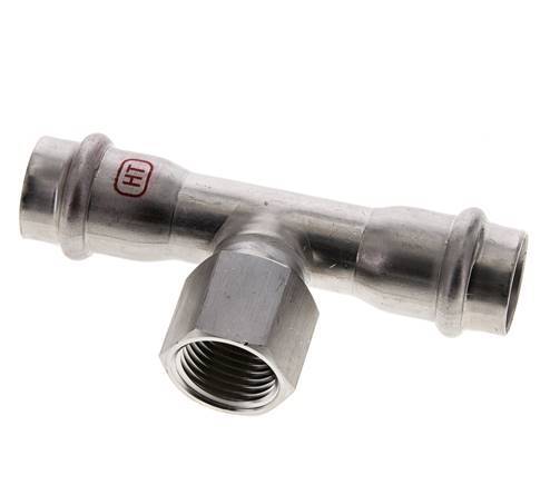 Raccord Tee Press - 18mm Femelle & Rp 1/2'' Femelle - Acier inoxydable