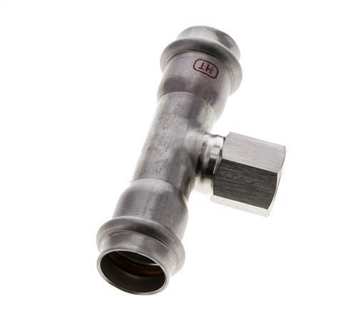 Raccord Tee Press - 22mm Femelle & Rp 1/2'' Femelle - Acier inoxydable