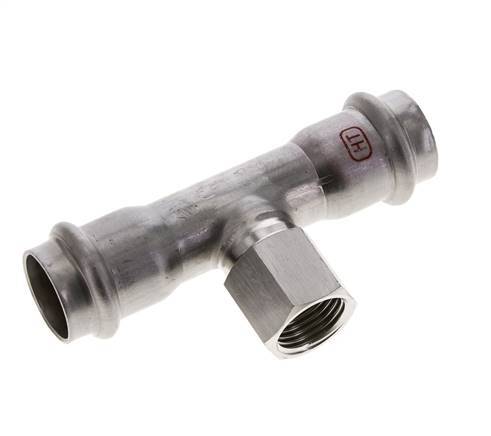 Raccord Tee Press - 22mm Femelle & Rp 1/2'' Femelle - Acier inoxydable