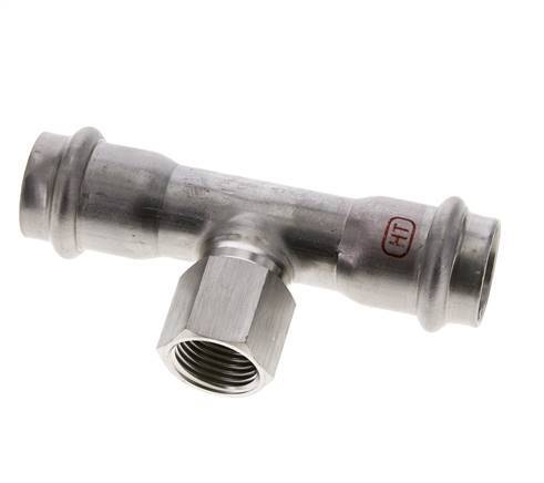 Raccord Tee Press - 22mm Femelle & Rp 1/2'' Femelle - Acier inoxydable