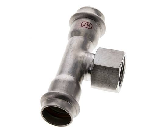 Raccord Tee Press - 22mm Femelle & Rp 3/4'' Femelle - Acier inoxydable
