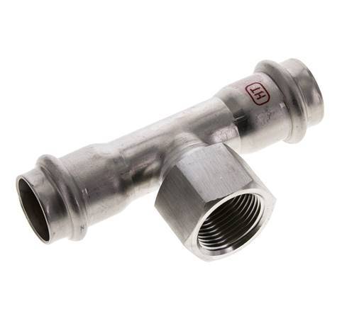 Raccord Tee Press - 22mm Femelle & Rp 3/4'' Femelle - Acier inoxydable