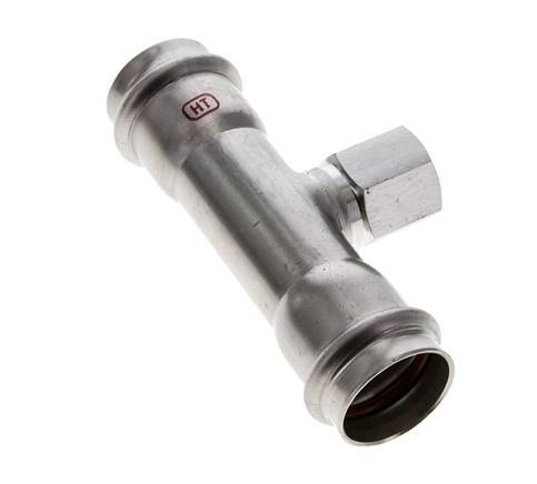 Raccord Tee Press - 28mm Femelle & Rp 1/2'' Femelle - Acier inoxydable
